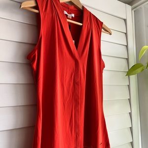 Calvin Klein Solid Orange V-Neck Cami